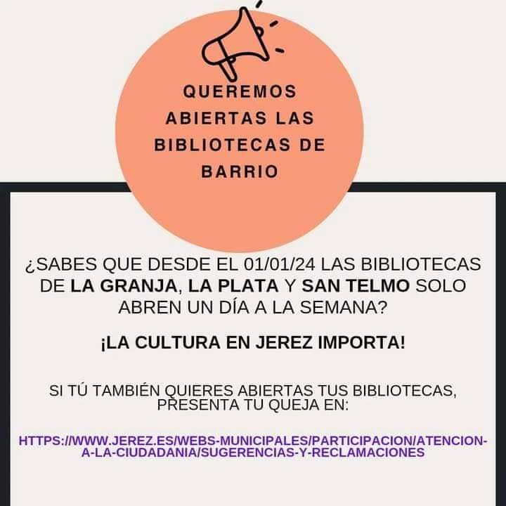 Quejas por el horario de las bibliotecas de barrio.