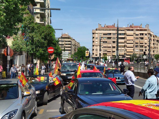 Manifestación organizada por Vox, este sábado en Granada.