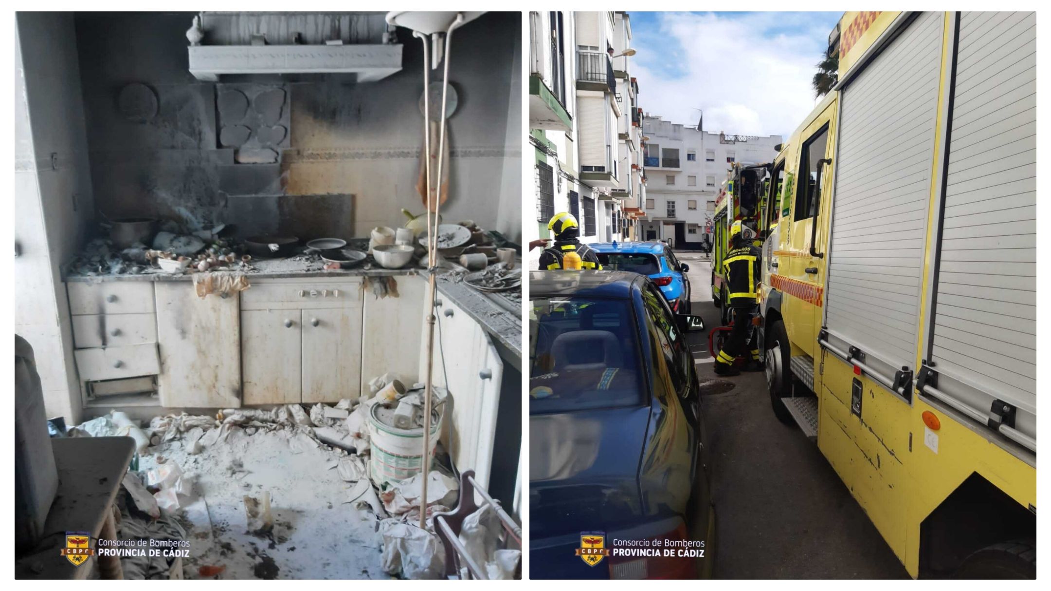 La cocina quedó calcinada por el incendio provocado por una sartén. La cocina quedó calcinada por el incendio provocado por una sartén.