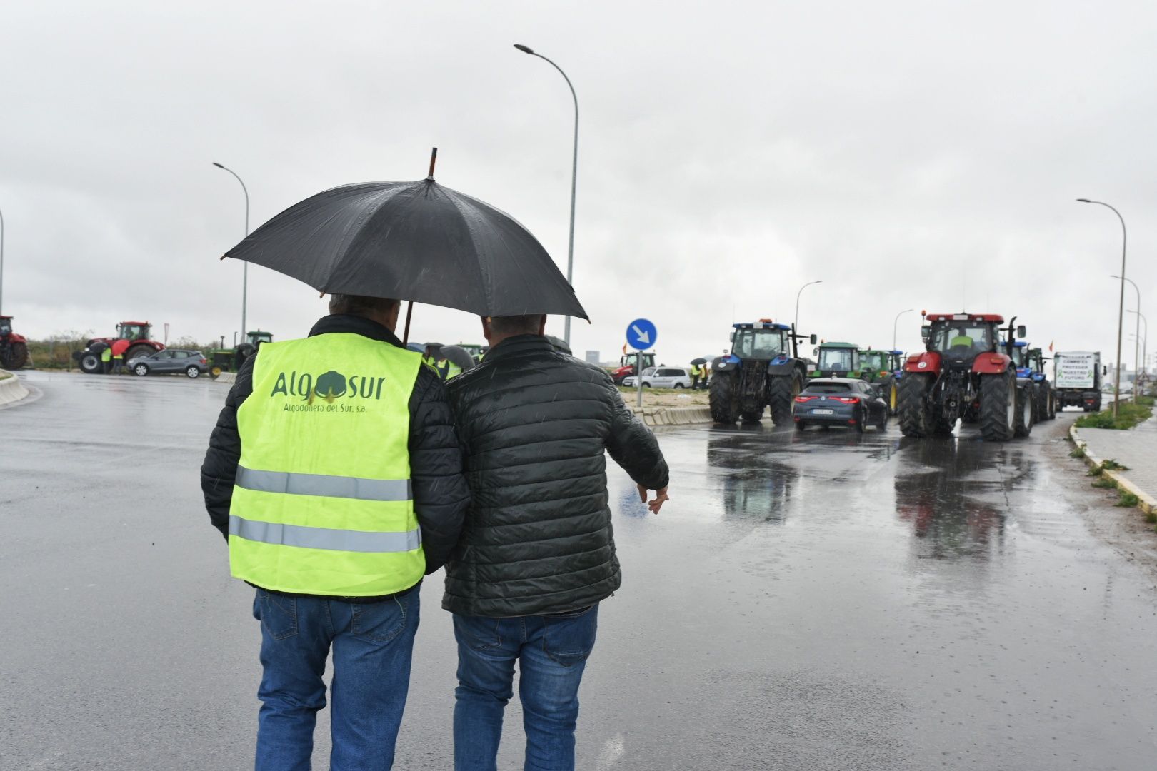 Las protestas de agricultores este lunes en Sevilla, en imágenes