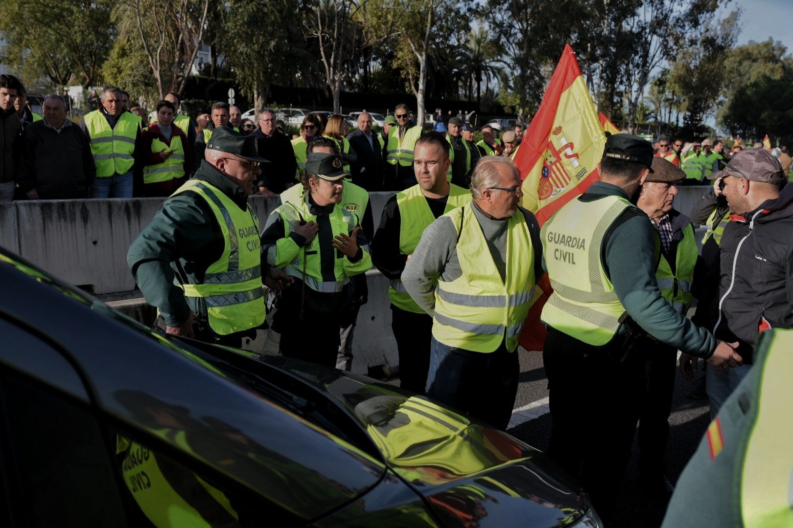 El corte de carreteras que aísla Sevilla este miércoles.