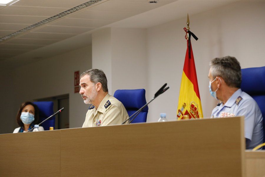 El Rey Felipe VI, durante la videoconferencia.