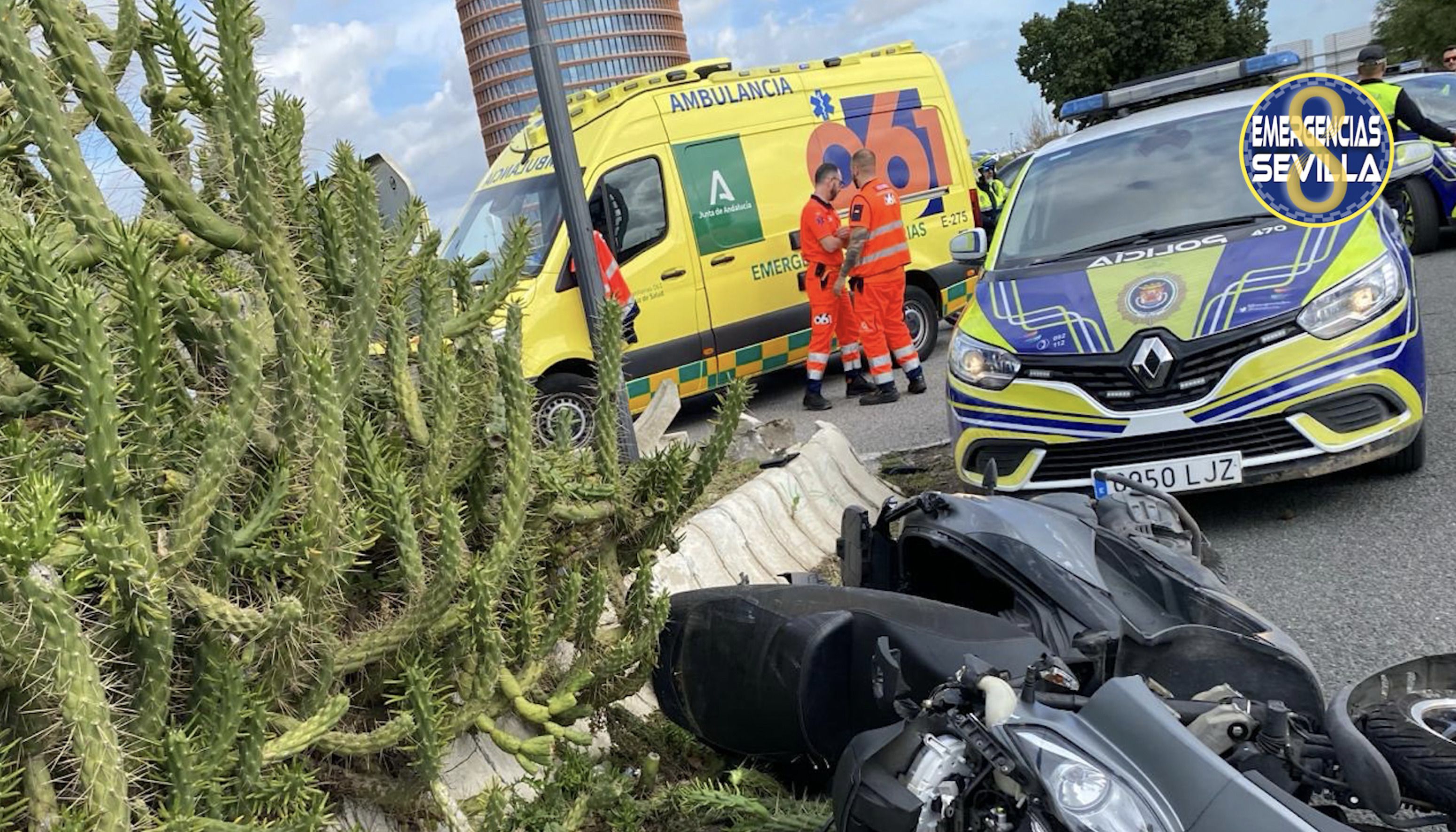 Imagen de archivo de un accidente de moto en Sevilla.