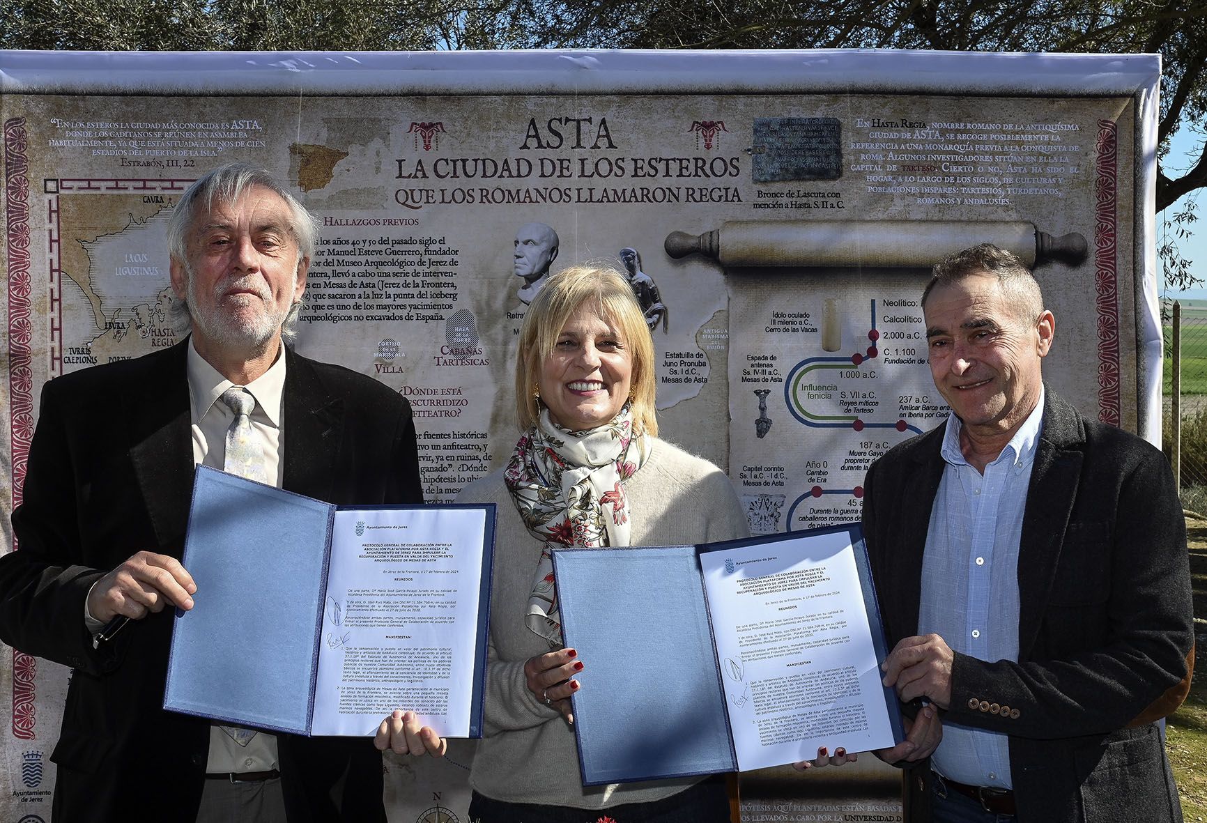 El Ayuntamiento de Jerez firma con la Plataforma por Asta Regia un protocolo para la preservación del yacimiento arqueológico de Mesas de Asta.