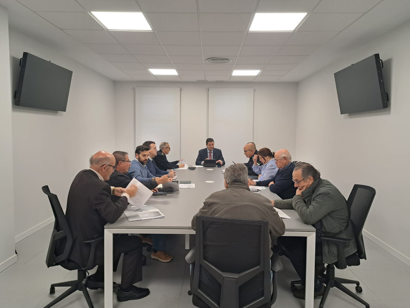 Un momento de la reunión de la Mesa de seguridad de Jerez.