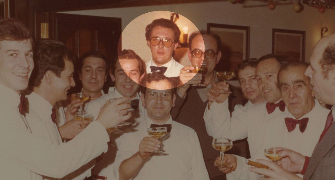 Cantero, sombreado, en sus inicios en El Faro de Cádiz.