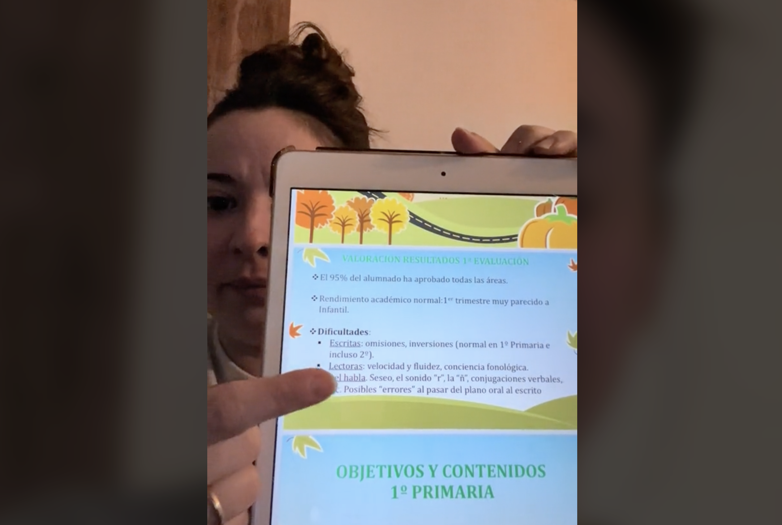 La madre andaluza que ha denunciado en un vídeo la valoración escolar de su hija.