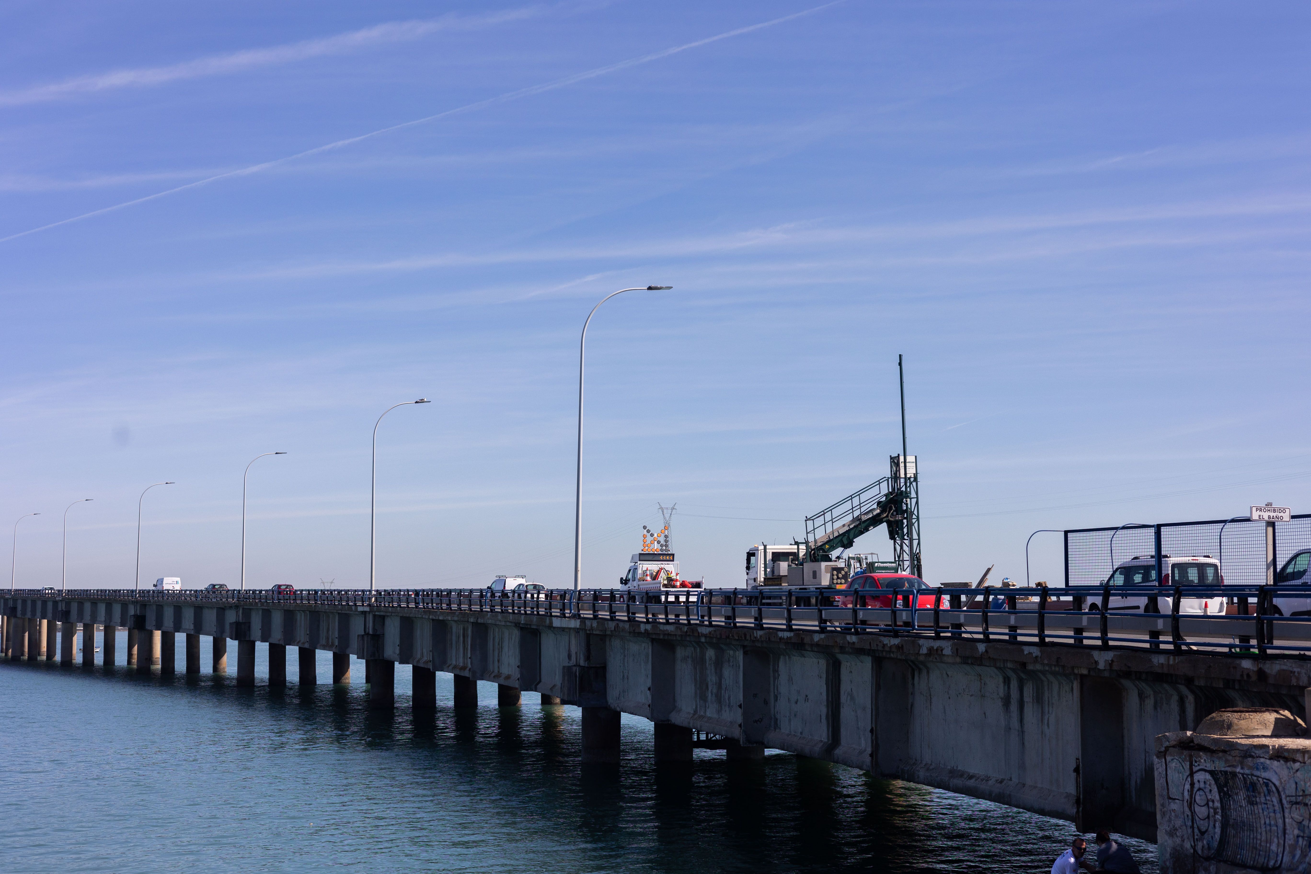 Trabajos de preparación para el cierre del viaducto, en los últimos días de febrero.