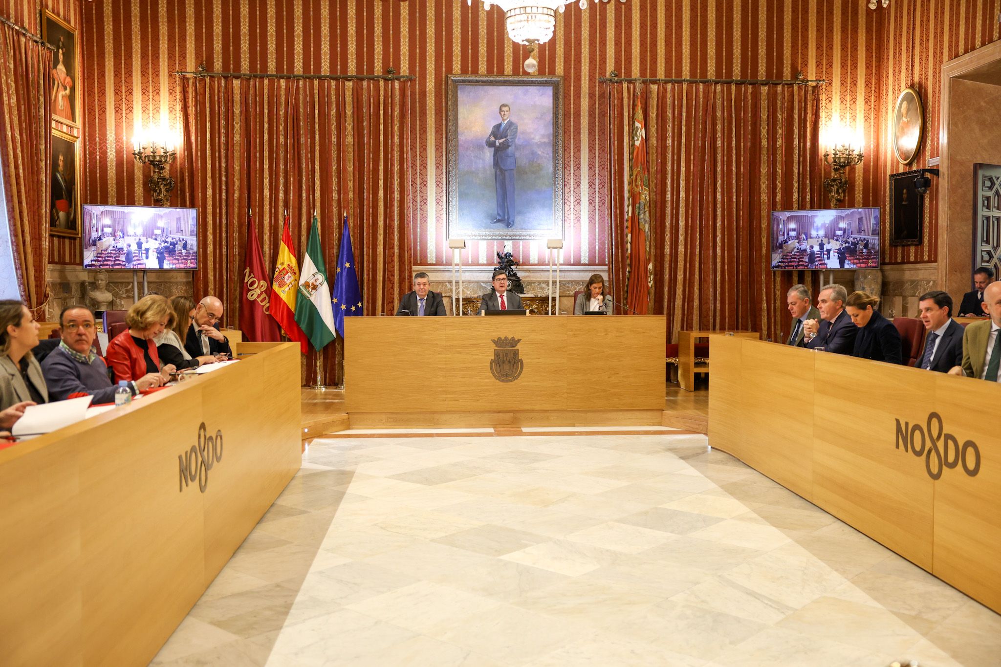 El pleno ordinario del Ayuntamiento de Sevilla, este jueves.