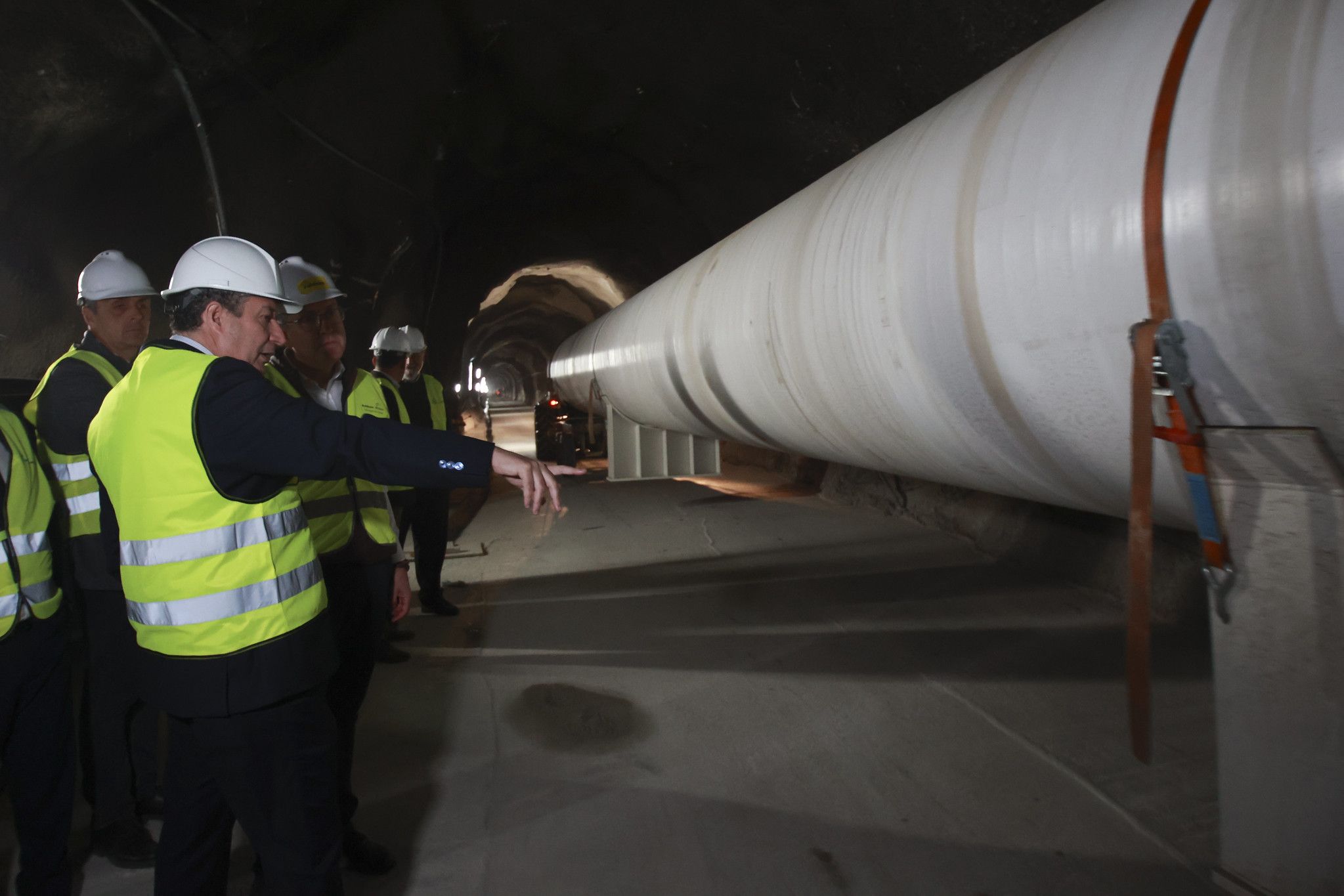 Las obras del túnel del Huesna, una 'supertubería' gigante en Sevilla.