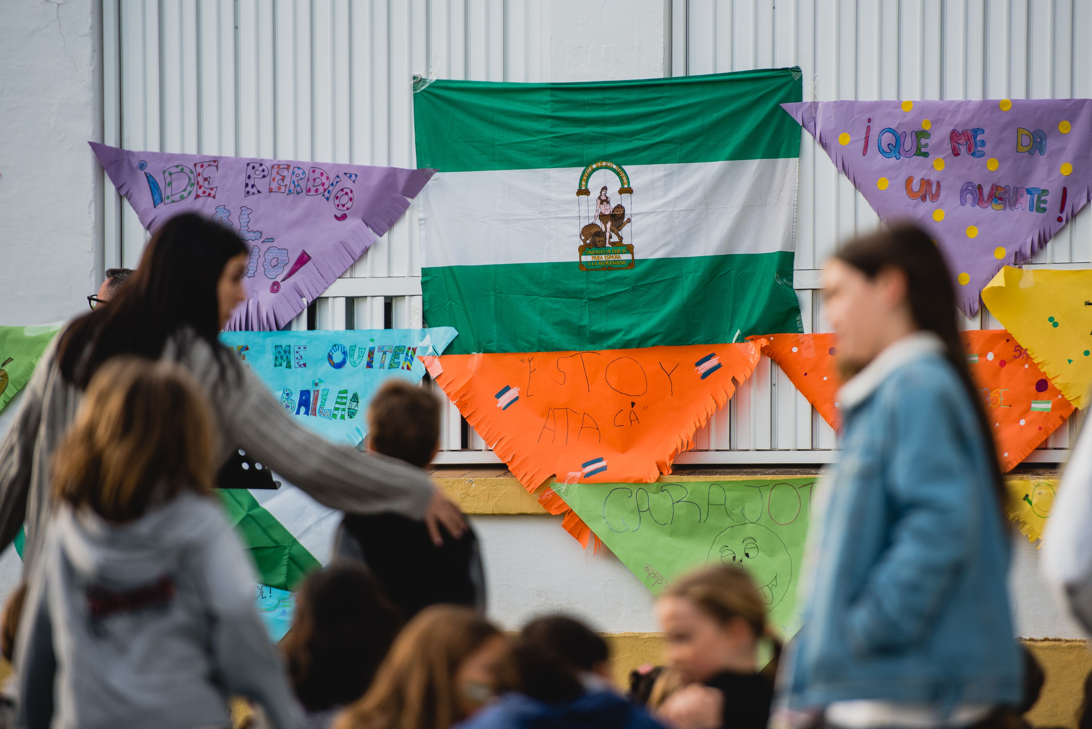 Colegio Huerta de Santa Marina, en Sevilla. En la imagen, varias estudiantes andaluzas.