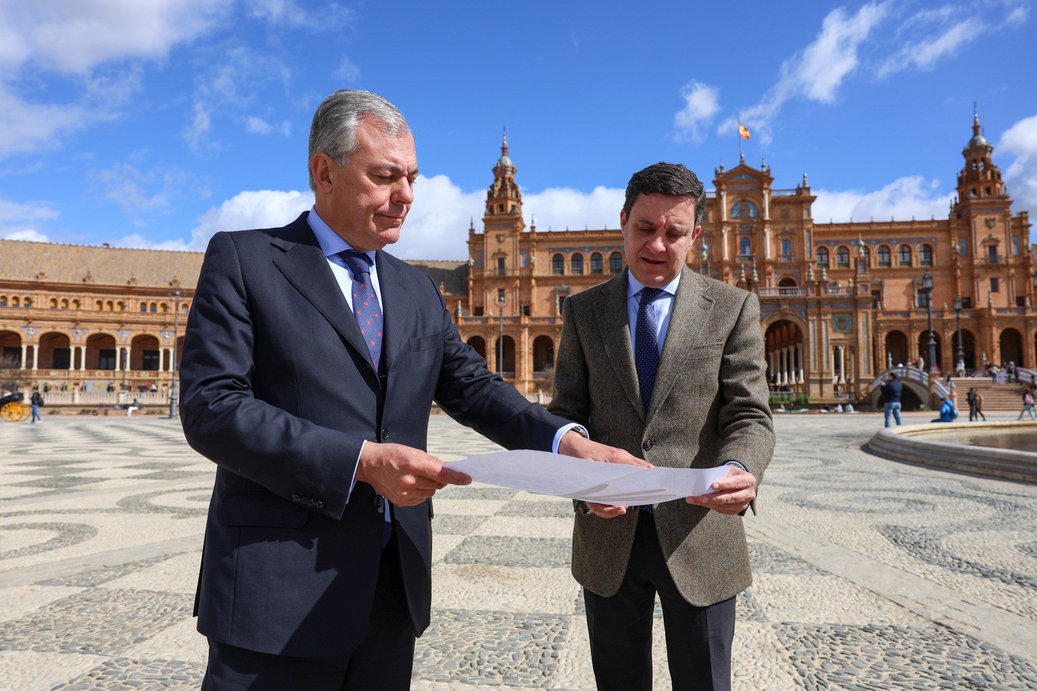 José Luis Sanz en la Plaza de España.