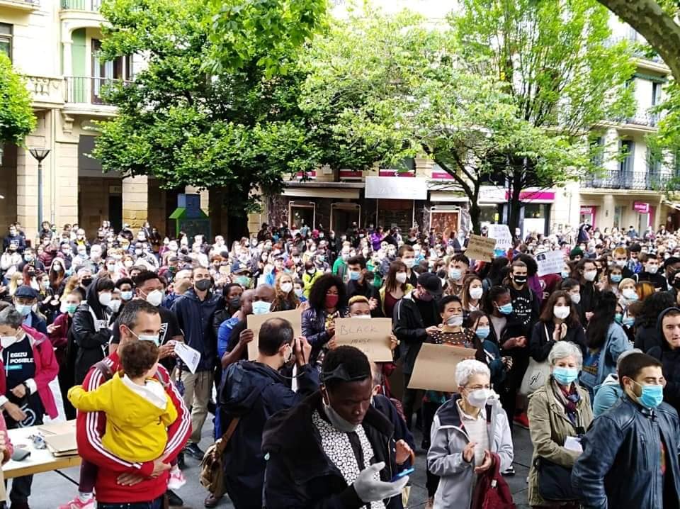 Manifestantes contra el racismo, en Madrid.