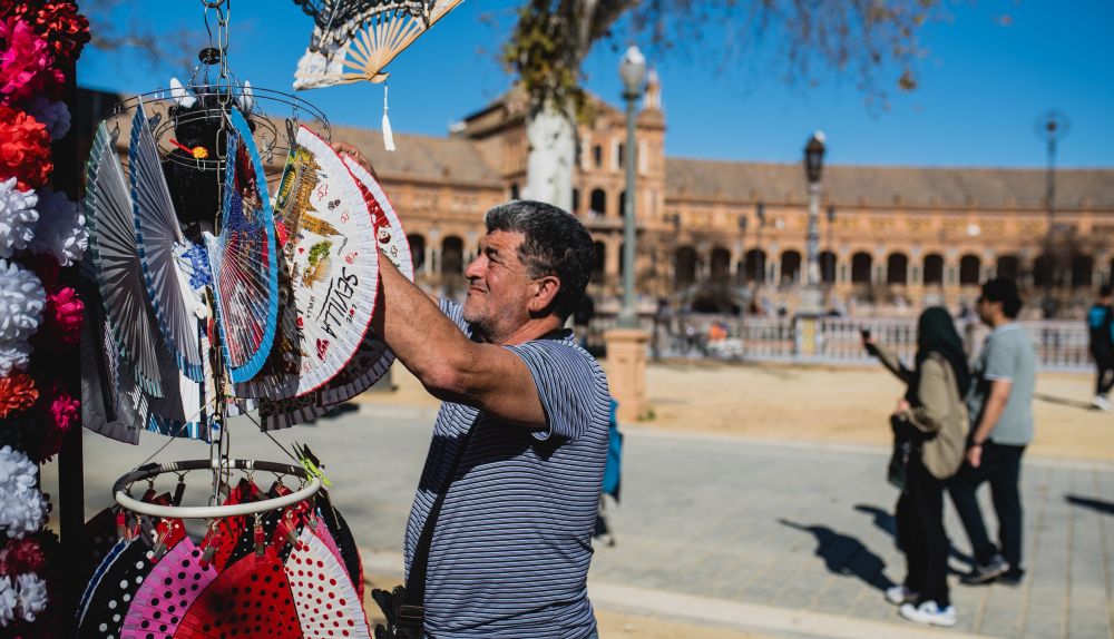 La Plaza de España de Sevilla, sobre la que se planea el cierre y cobro de entradas, en imágenes.