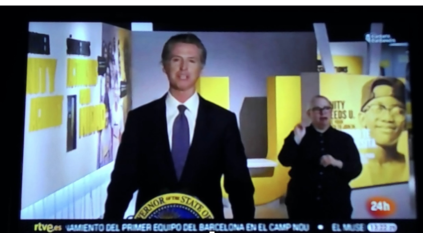 El gobernador de California, en una imagen de TVE.