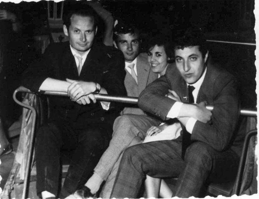 Manuel Moreno, Luis Pérez Palacios, Pepita Barba Serrano y Juan Gutiérrez Montiel (primavera de 1961). Archivo del autor