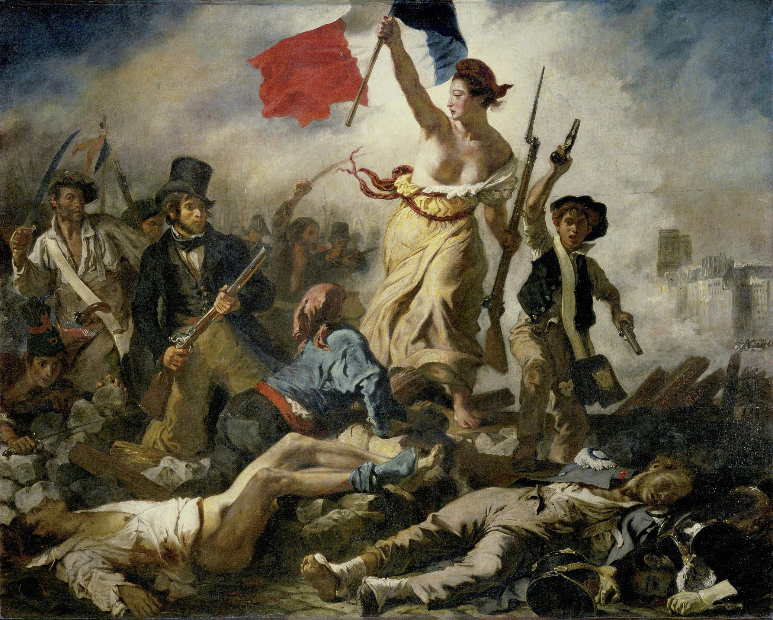 'La revolución guiando al pueblo', de Delacroix.