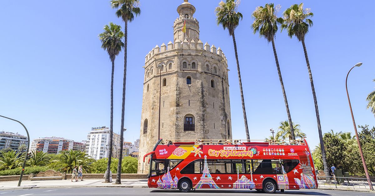 Un autobús de CitySightseeing, en Sevilla.