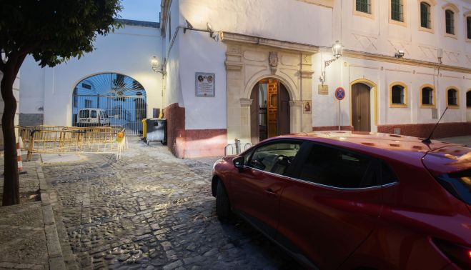 Acceso cortado en la plaza San Marcos.