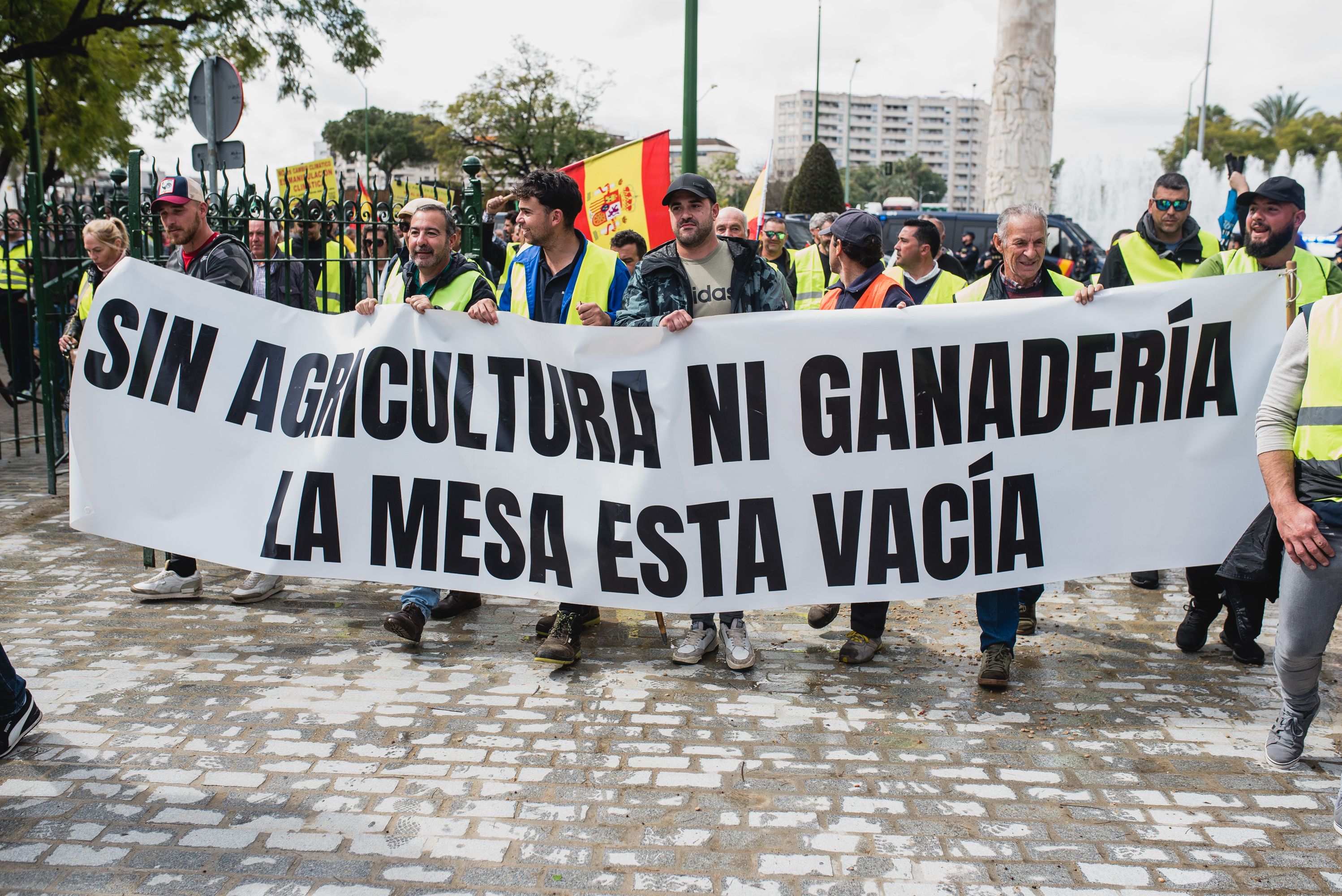 Una de las últimas manifestaciones de los agricultores en Sevilla.