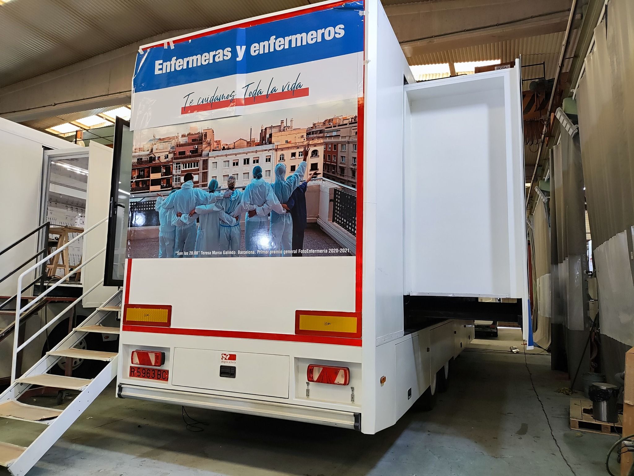 Camión de la Ruta enfermera que parará en Cádiz para promover hábitos saludables.