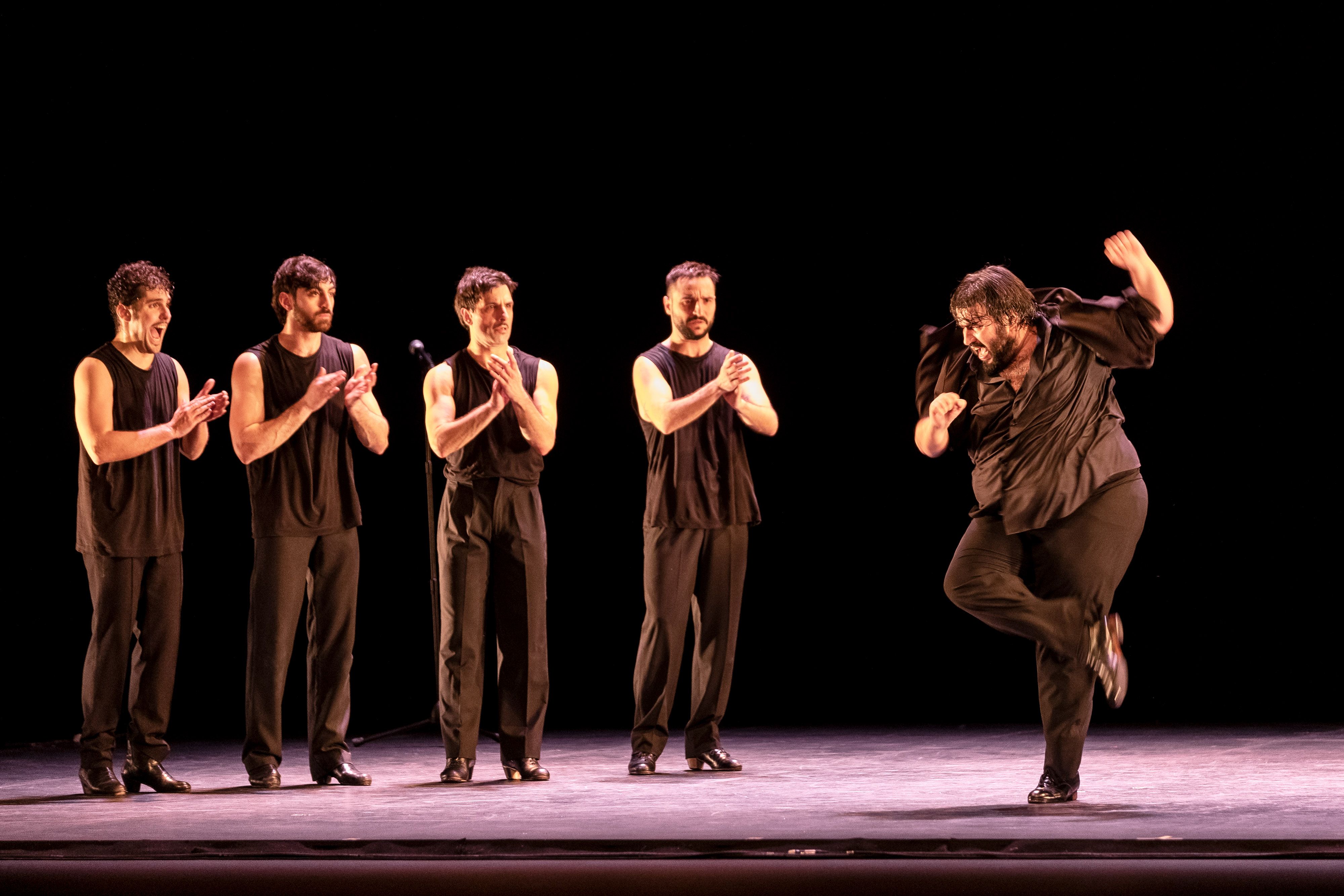 El espectáculo 'La Confluencia' de la compañía de Estévez/Paños, en el 28 Festival de Flamenco en Jerez.