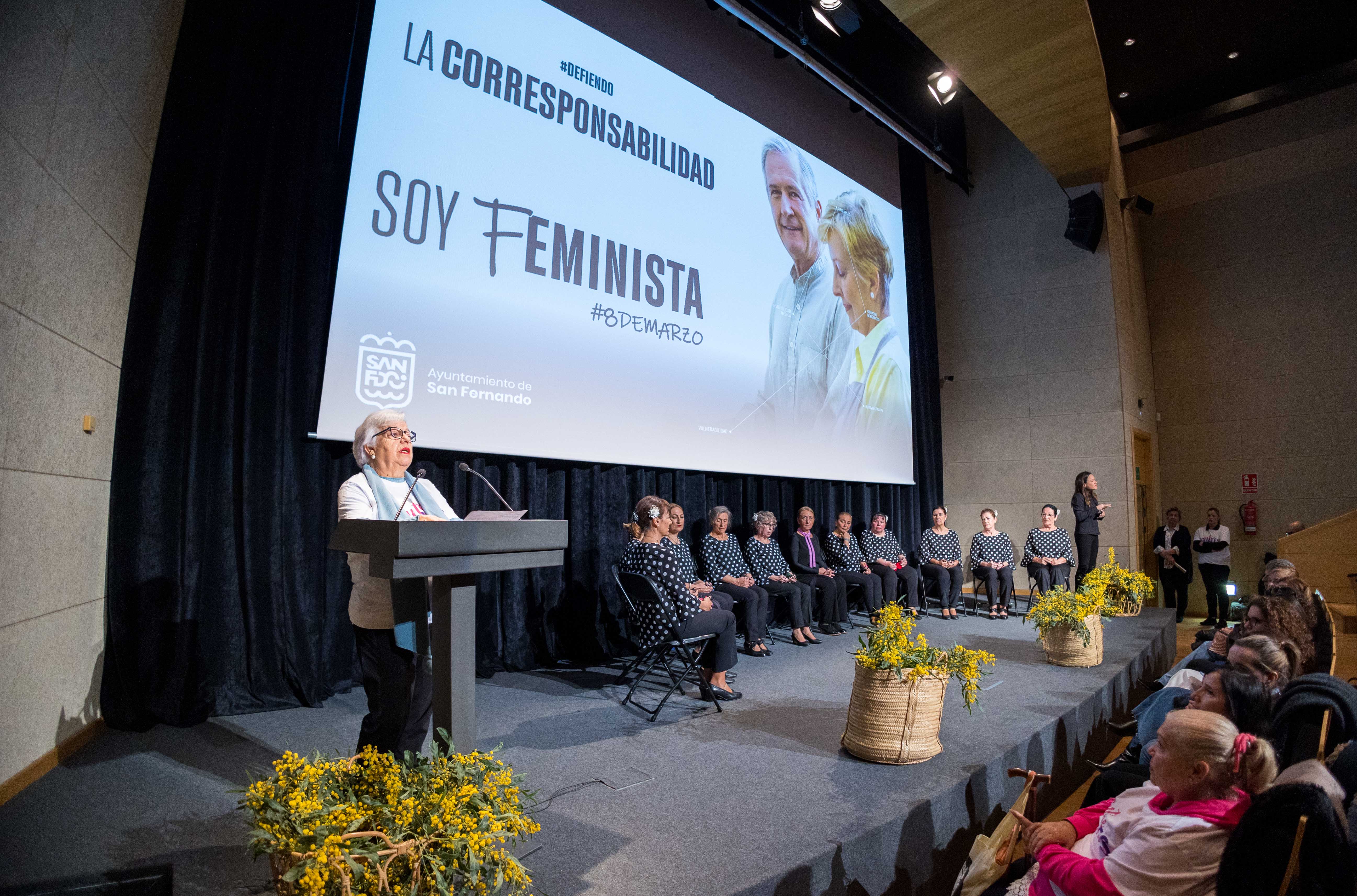 Acto celebrado en San Fernando en el 8M para reivindicar los valores del feminismo.