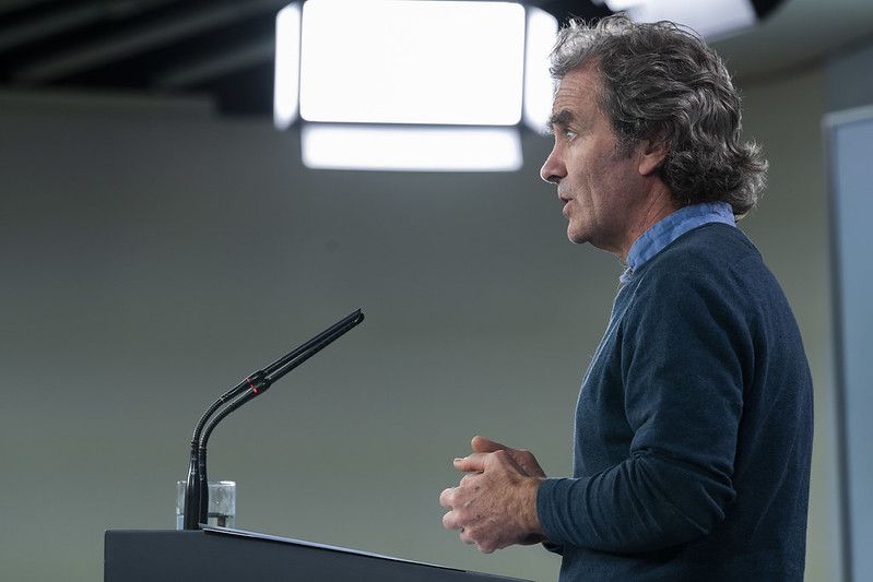 Fernando Simón, en rueda de prensa. FOTO: Fotos: Pool Moncloa/Jorge Villar