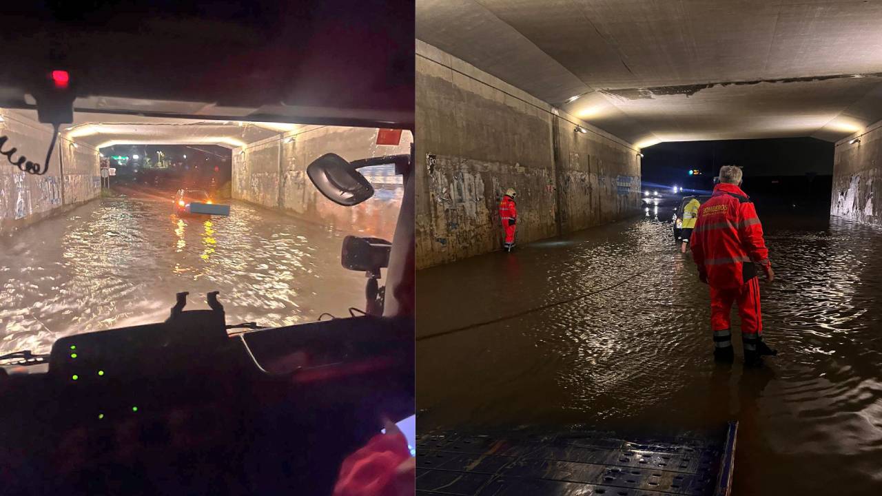 Imagen del vehículo bloqueado en la N-95.