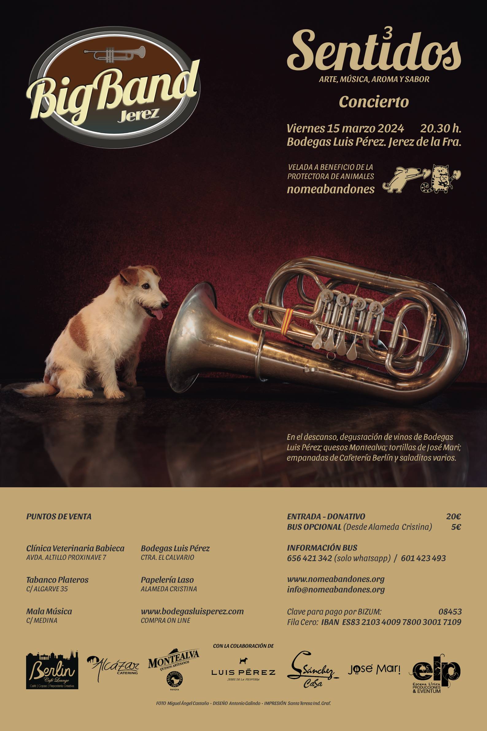 Cartel del evento solidario en beneficio de la protectora No Me Abandones