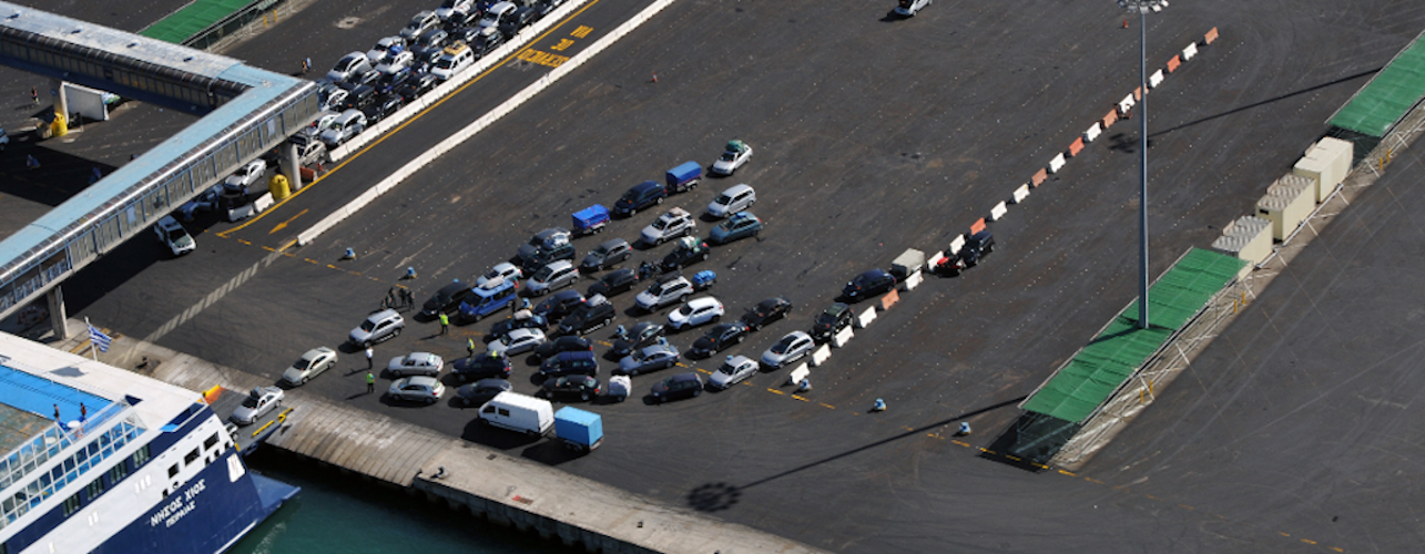 Desplazamiento de coches durante la Operación Paso del Estrecho (OPE) en 2018. FOTO: DGT