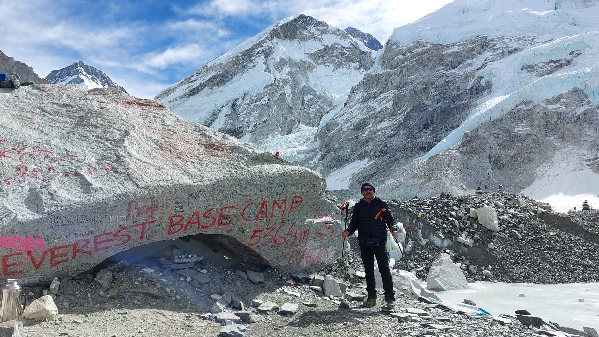 Antonio Mariscal en el campamento base a más de 5.000 metros de altitud. 