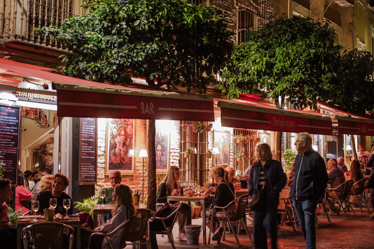 Una terraza en el centro de Sevilla.