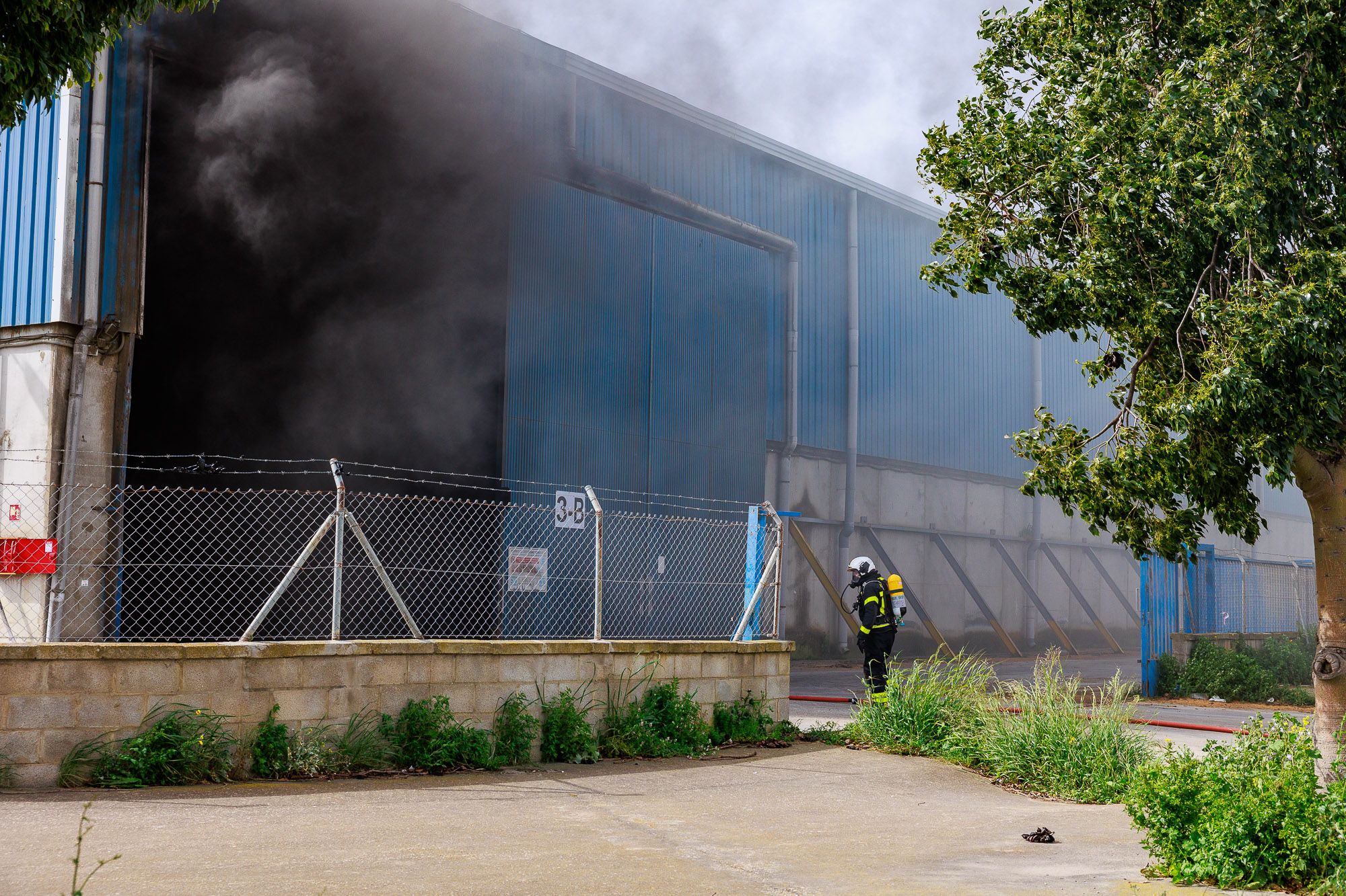 El incendio de una nave en Puerto Real, en imágenes.