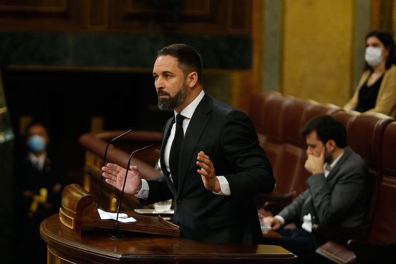 Santiago Abascal, líder de Vox, en una imagen del Congreso.