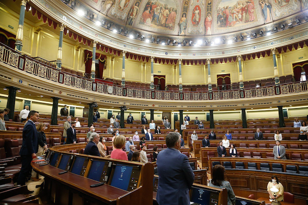 Los diputados guardan un minuto de silencio en el Congreso, en una imagen reciente.