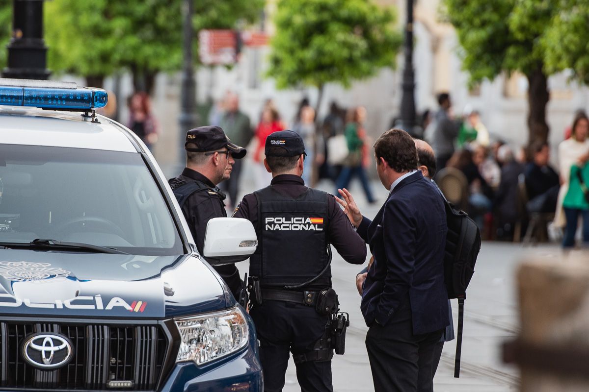 Policía Nacional, en el centro de Sevilla, en una imagen de archivo.