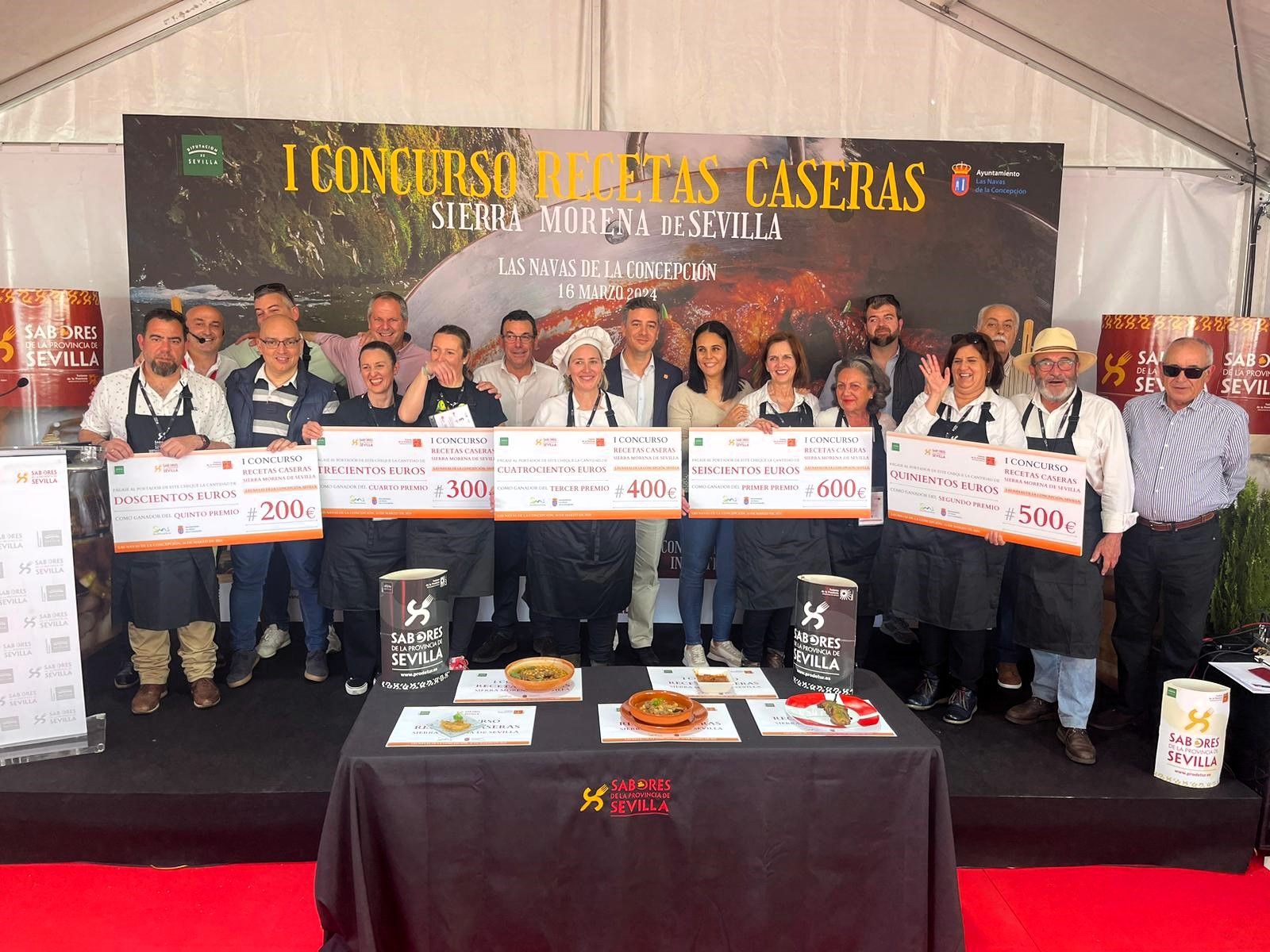 Los ganadores del concurso de recetas de la Sierra Morena sevillana.