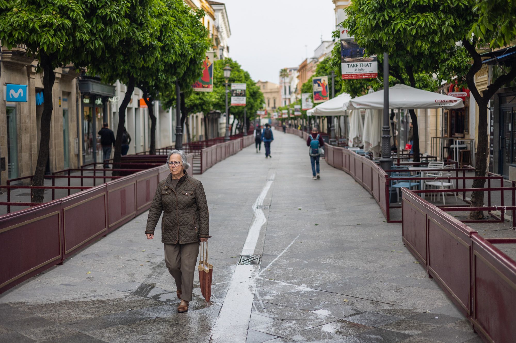 Los palcos de Semana Santa de Jerez, estos días.