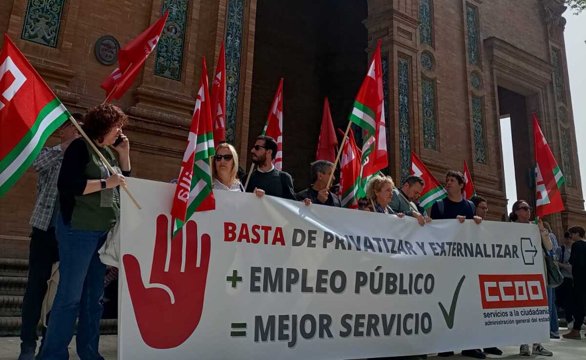 Las protestas contra las externalizaciones en la Confederación Hidrográfica del Guadalquivir.