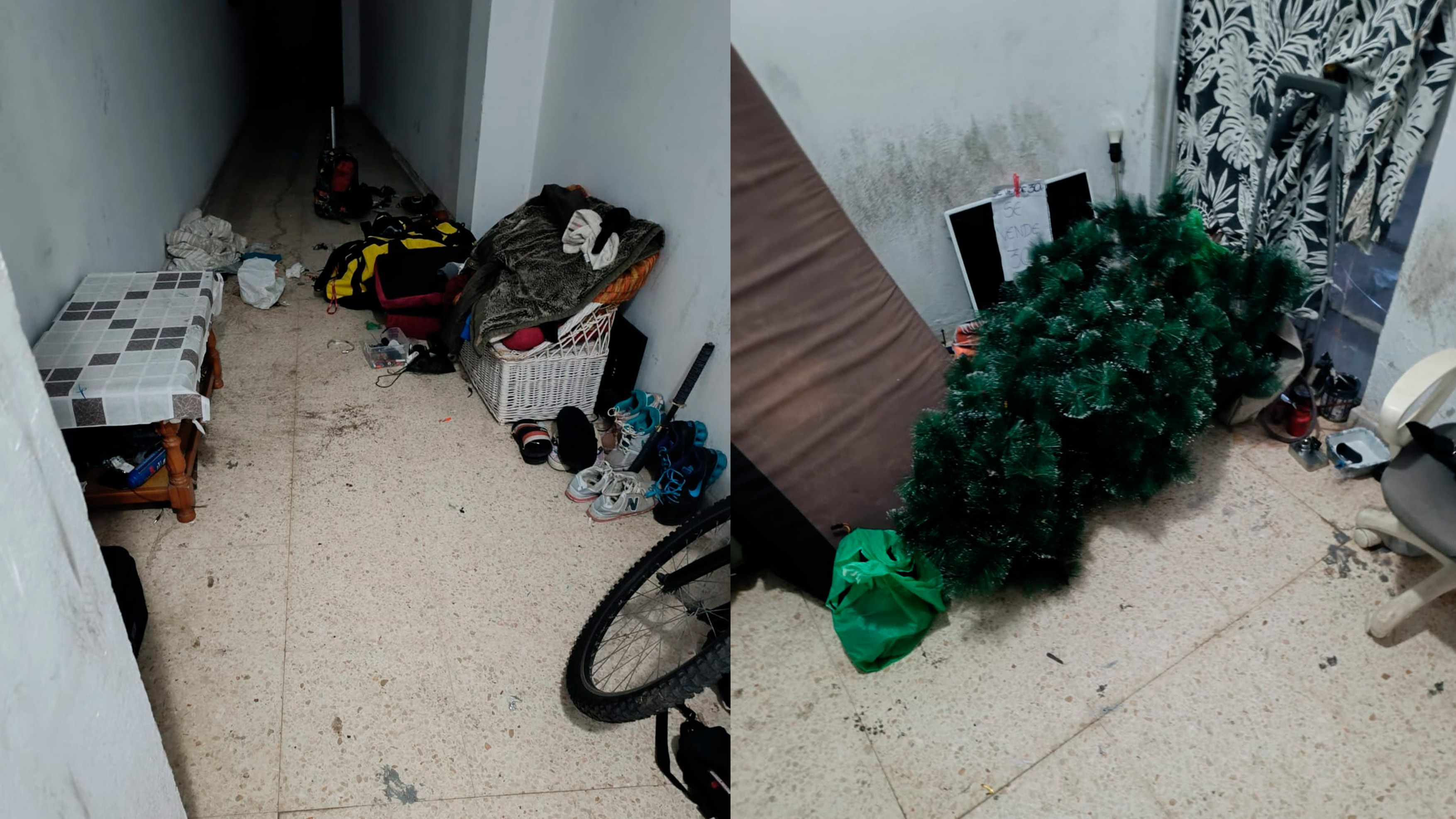 Estado de las zonas comunes en un bloque de VPO en Jerez.