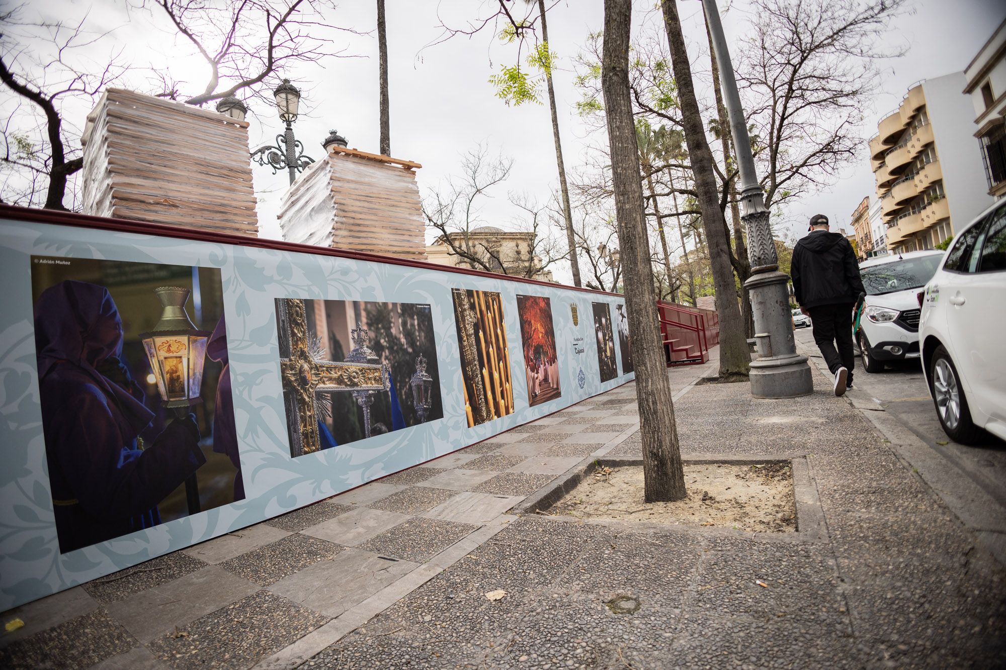 Trasera de los palcos de Cristina con la decoración fotografica.