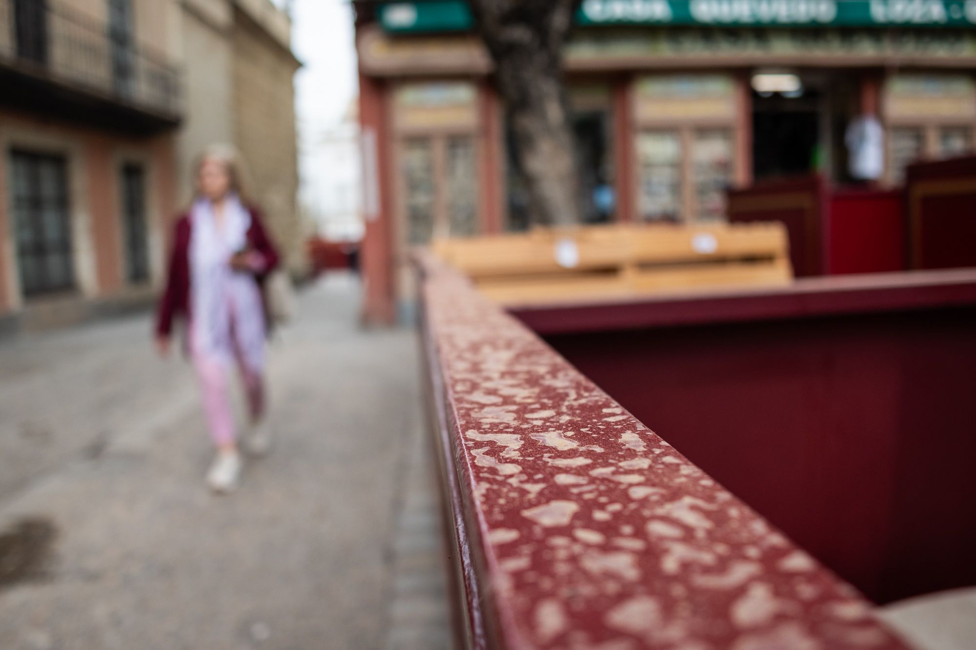 Barro en los palcos de Jerez tras las lluvias de este viernes.