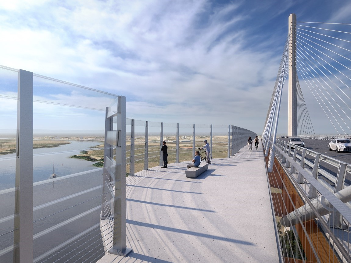 Las vistas del paseo peatonal del futuro puente de la SE-40.