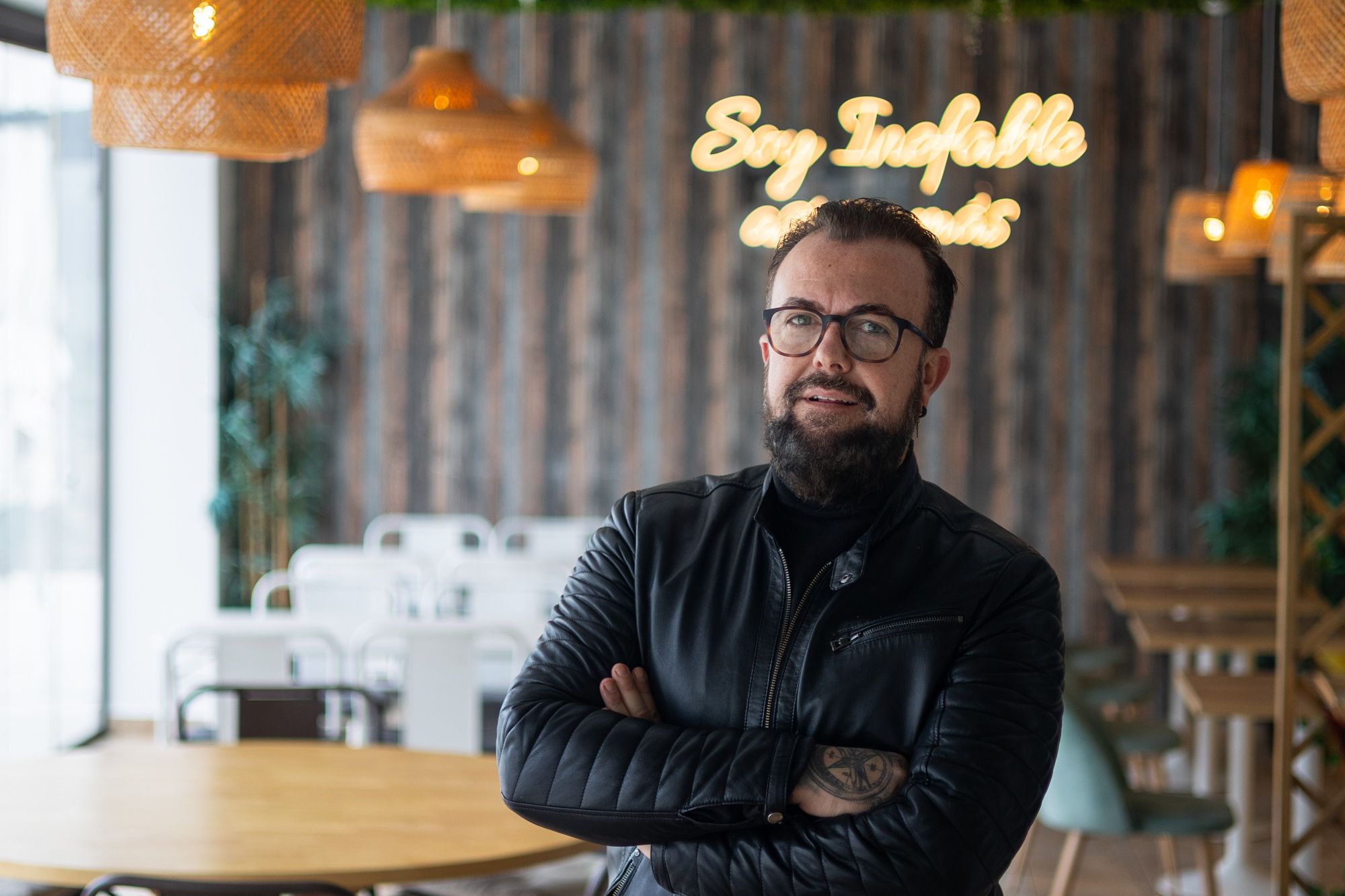 José Antonio Morales, en el salón de La Piscina.