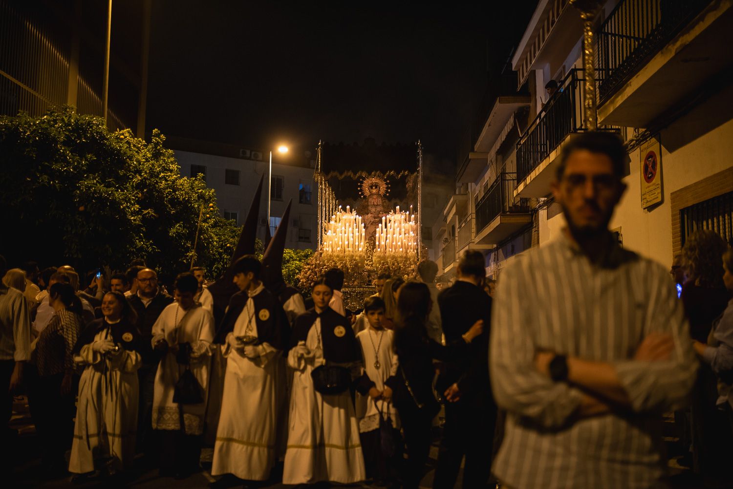 Una imagen del paso de palio de Los Dolores de Bellavista.
