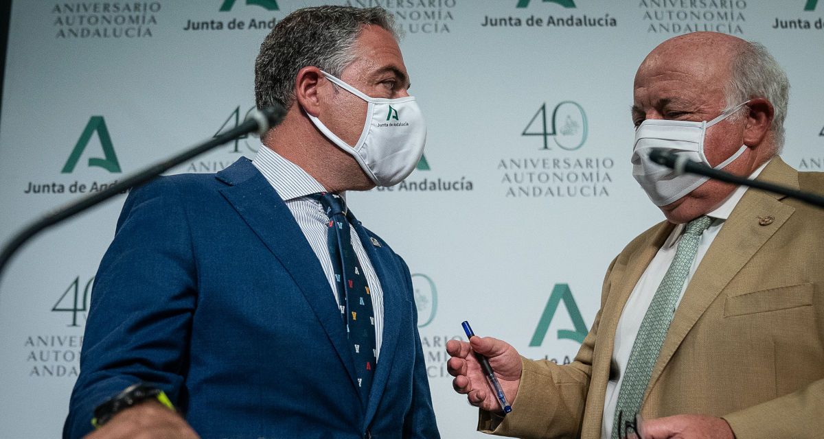 Bendodo y Aguirre, durante la comparecencia de este martes. FOTO: Junta