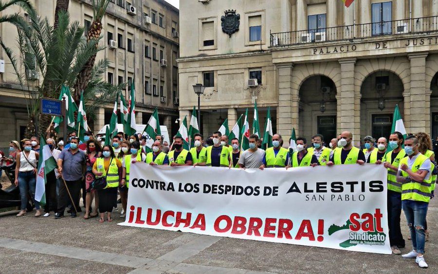 Trabajadores de Alestis, en una protesta, en una imagen de archivo.