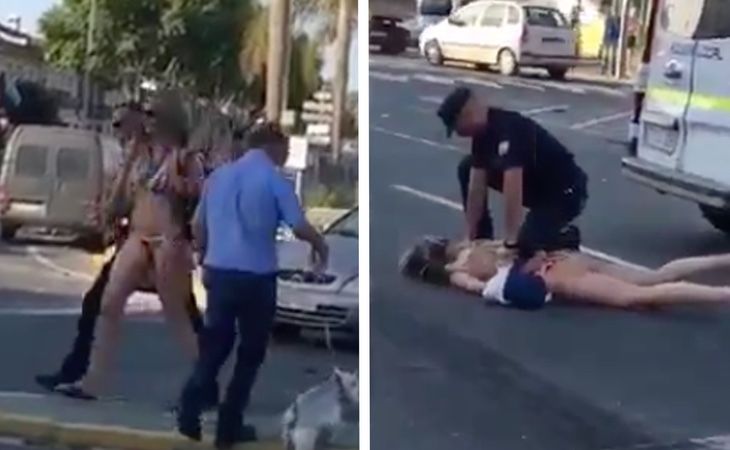 Conductora temeraria detenida en Lepe, este viernes.