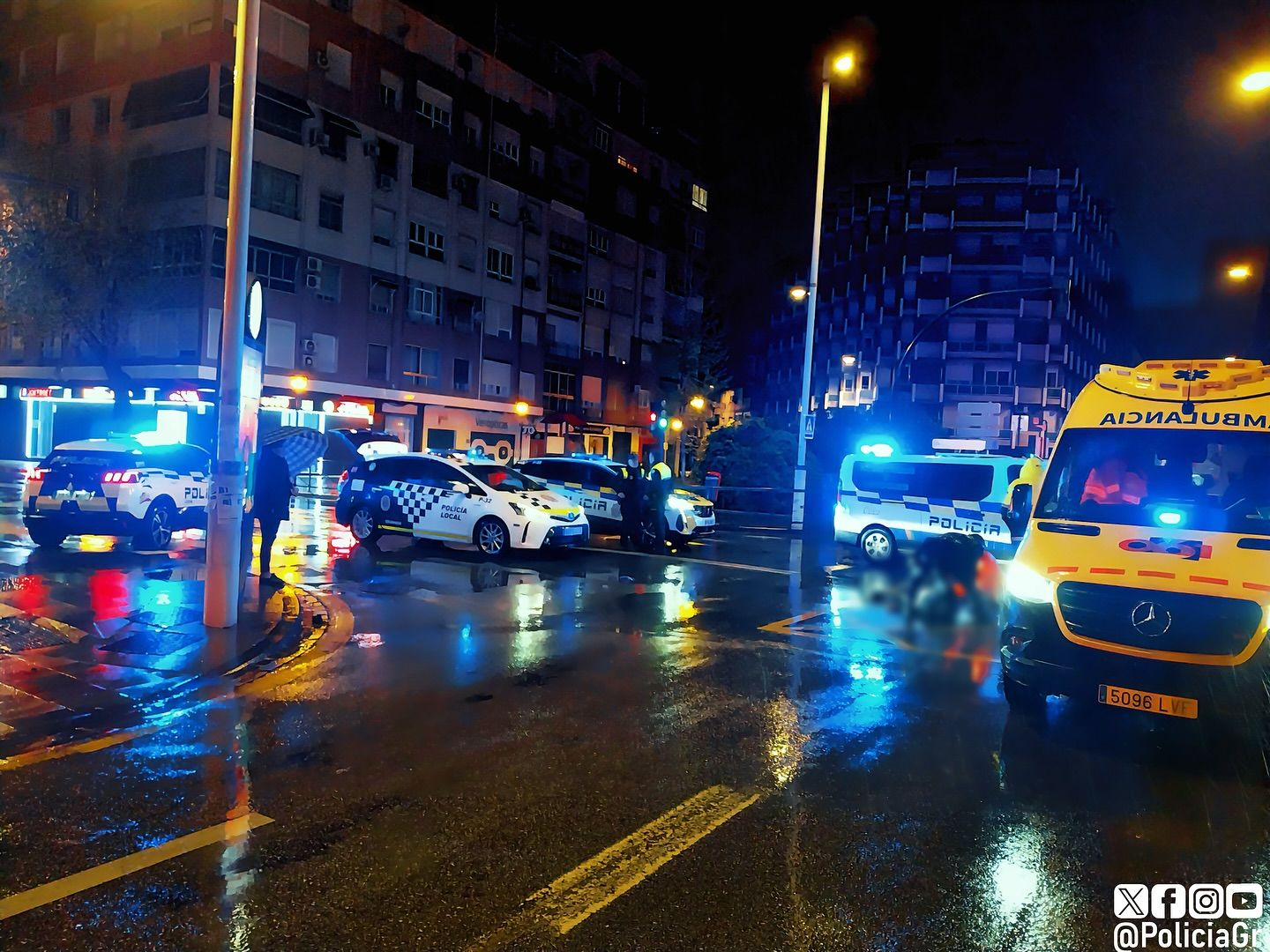 Zona de Granada donde se ha producido el atropello mortal, en una imagen de la Policía Local.
